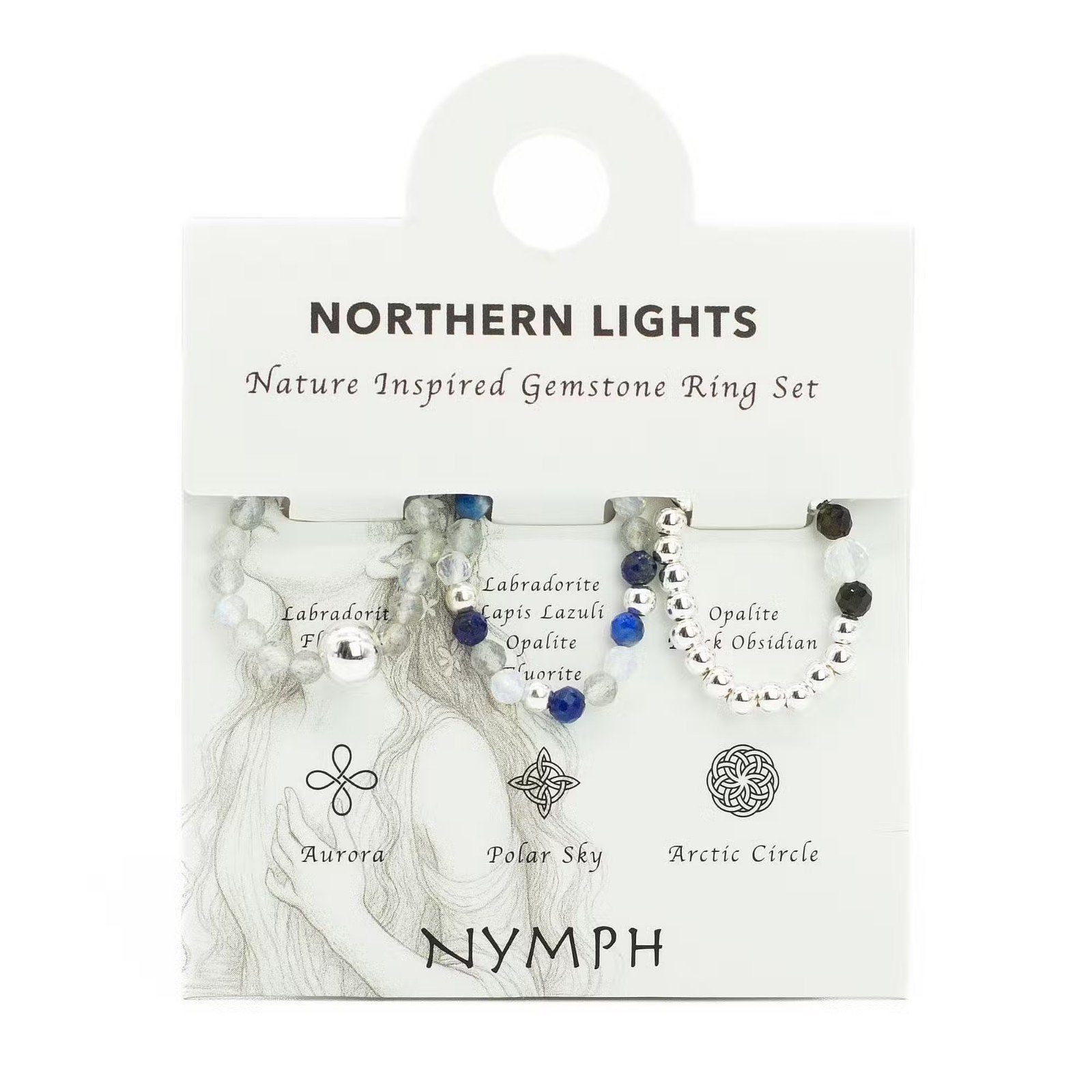 Edelsteen Ringenset -Noorderlicht, Verzenden, Nieuw