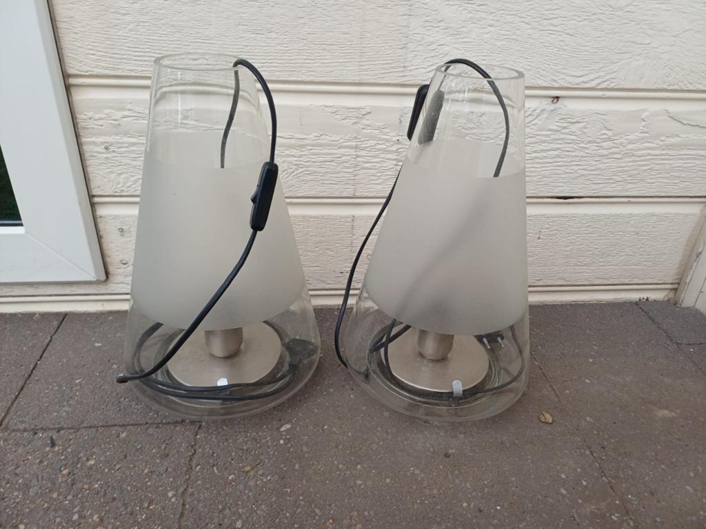 2 mooie lampen glazen design, Ophalen, Glas, Design modern, Minder dan 100 cm