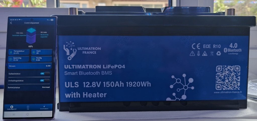 Te koop Lithium Accu 150 amp 12V, Caravans en Kamperen, Ophalen, Zo goed als nieuw