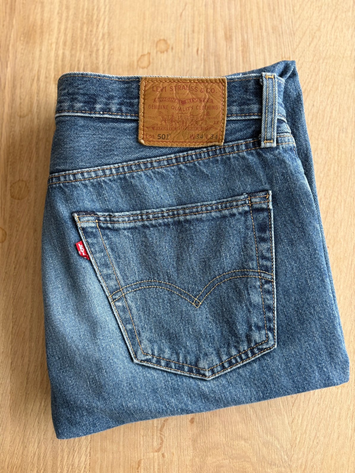 Levis 501 34x34 Blauw, Kleding | Heren, Verzenden, Zo goed als nieuw, Blauw, W33 - W34 (confectie 48/50)