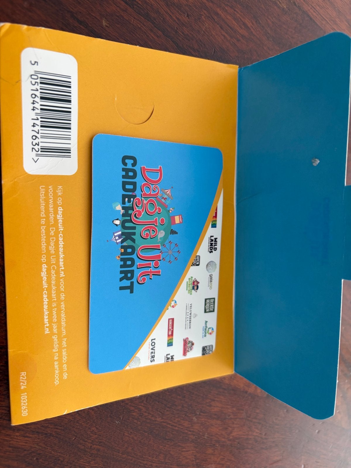 Dagje uit cadeaukaart waarde  40 euro
