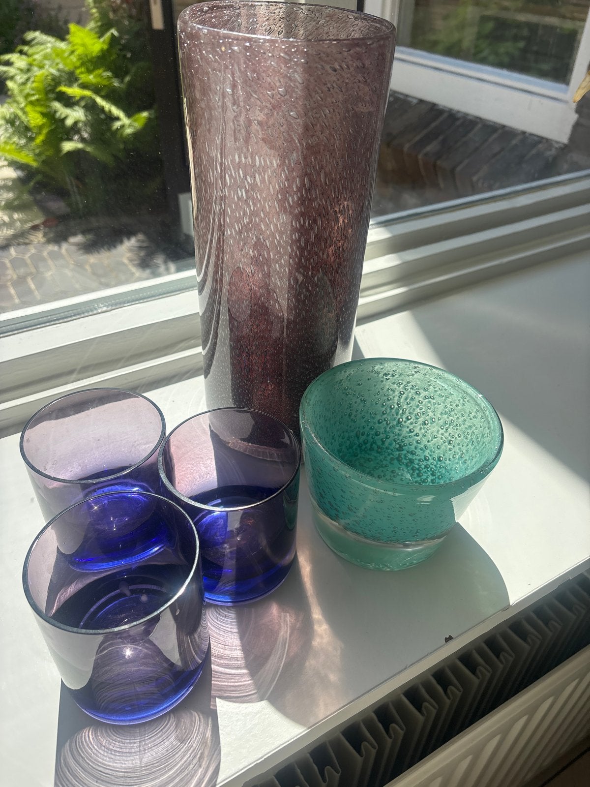 Dutz Design Vazen en Glazen Set - Paars & Turquoise, Ophalen