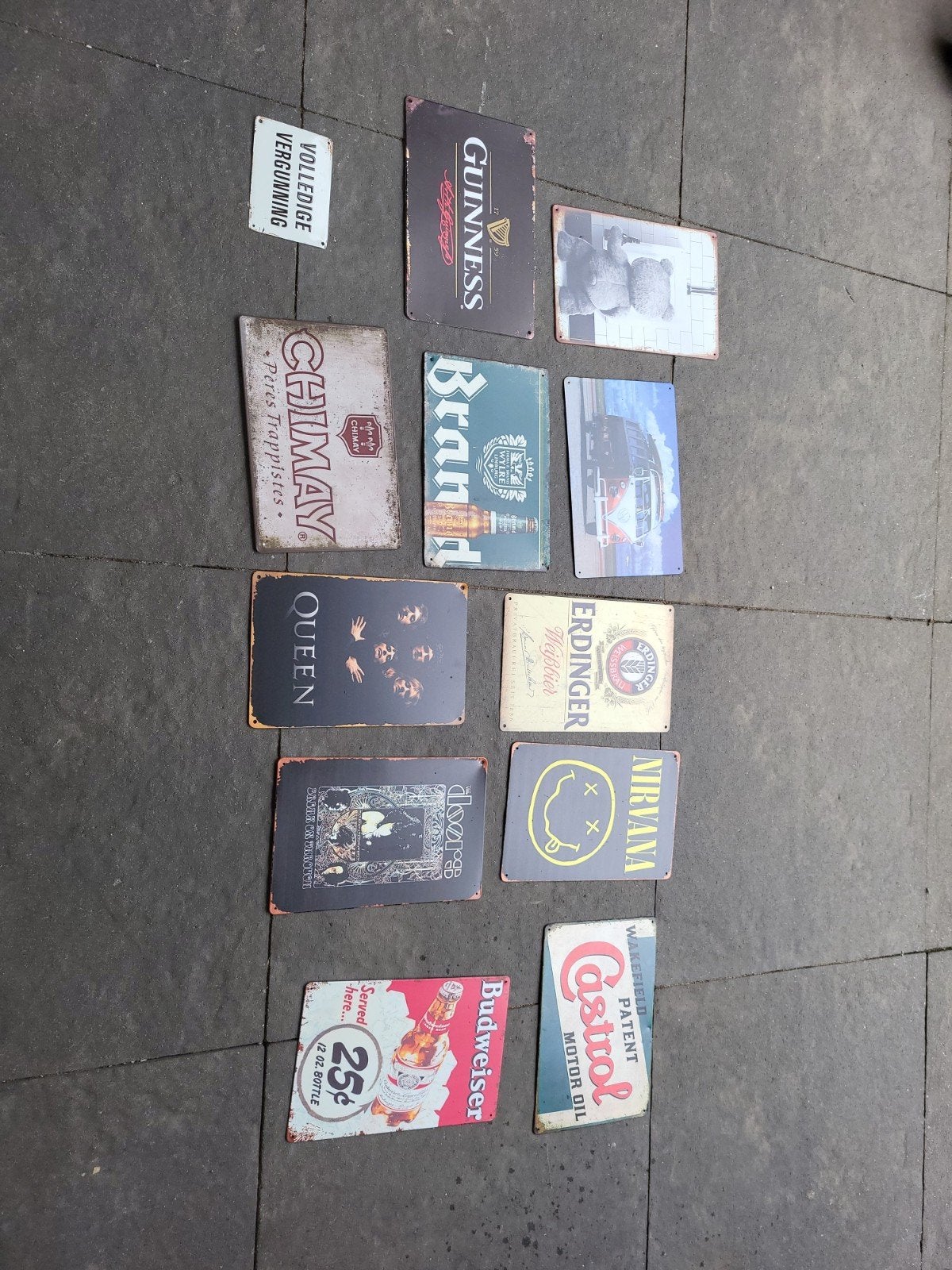 Diverse metalen reclameborden - Bier, muziek en meer, Verzamelen, Ophalen, Gebruikt