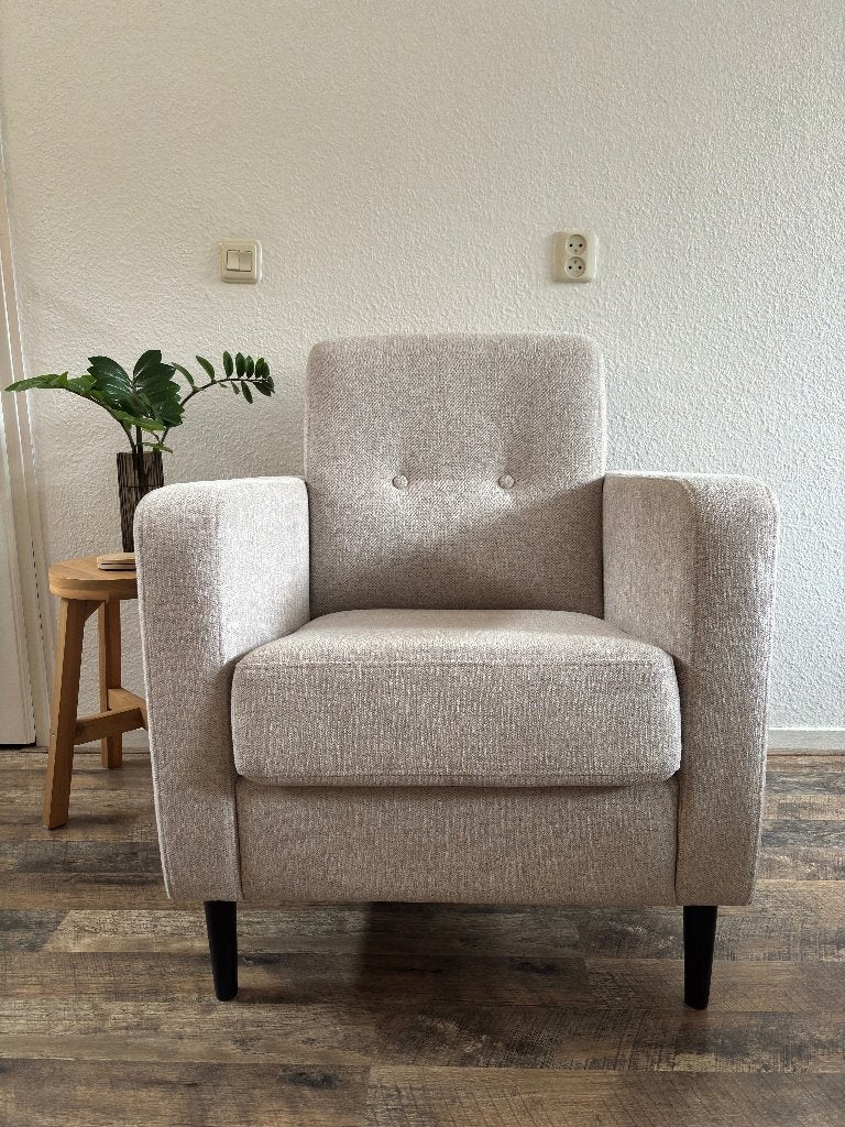 Fauteuil Hipp Goossens | helemaal nieuw, Ophalen, Nieuw, 75 tot 100 cm, Stof