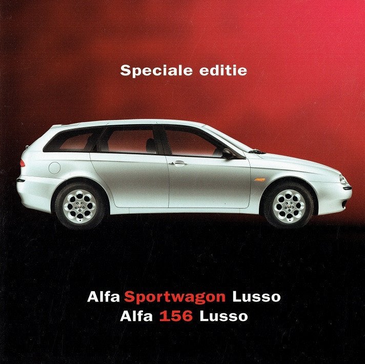 Folder Alfa Romeo 156 en 156 Sportwagon Lusso (ca.2001), Verzenden, Gelezen, Alfa Romeo