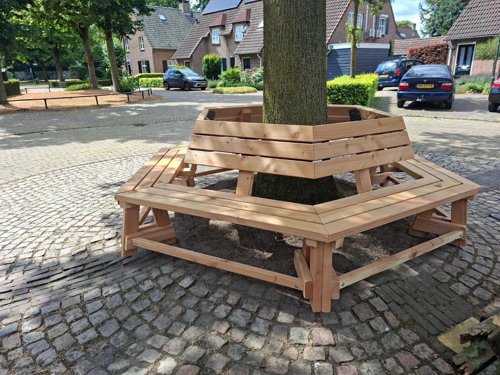 nieuwe boombank 280 cm doornede DOUGLAS HOUT maatwerk, Tuin en Terras, Planten | Bomen, Ophalen of Verzenden, Lente, Volle zon