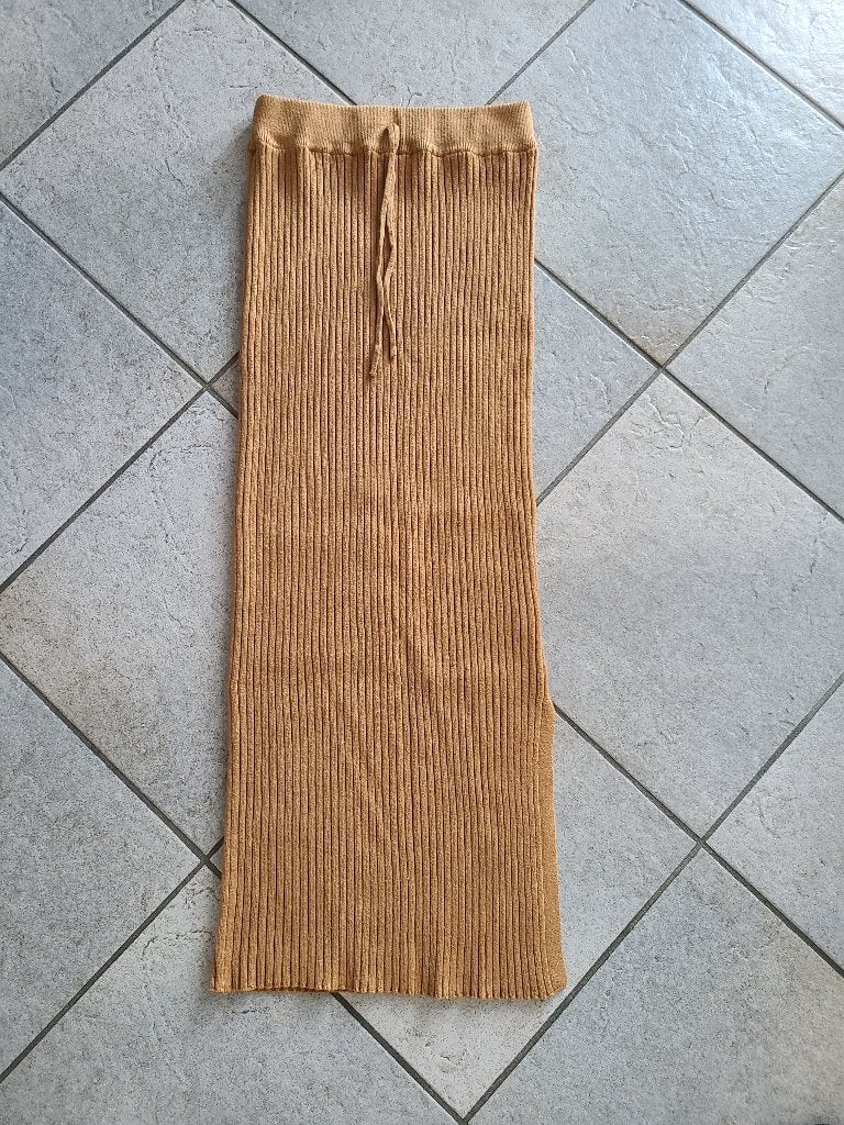 Oranje/okergele rib rok, maat S/M, Maat 38/40 (M), Nieuw, Oranje, Ophalen of Verzenden