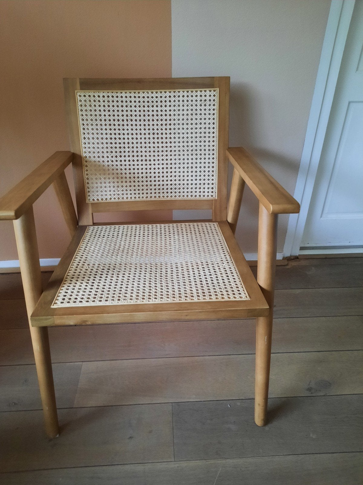 stoel met webbing , kleur eikenhout, Ophalen