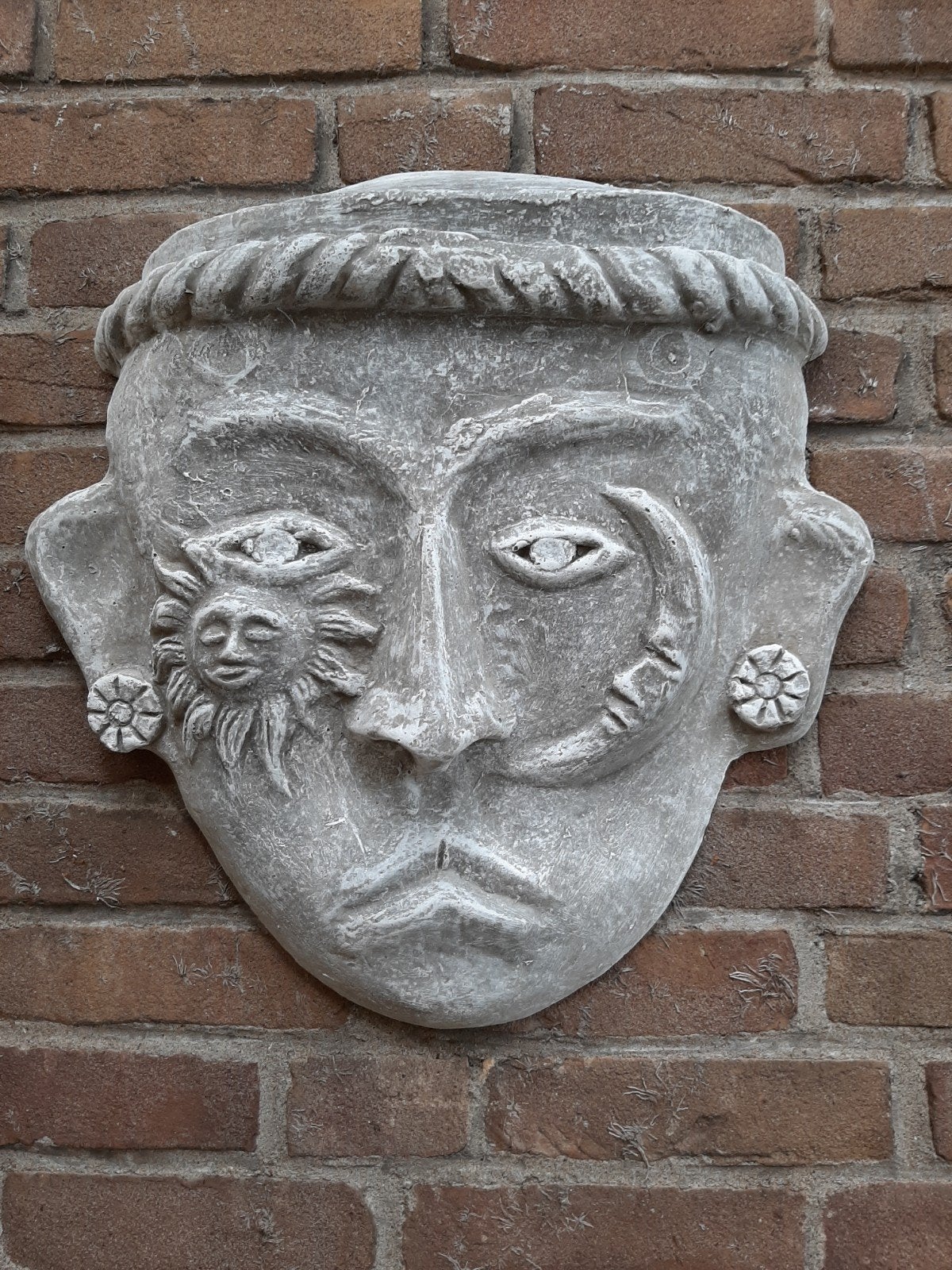 Masker wanddecoratie betonnen beeld tuinbeeld beton, Ophalen