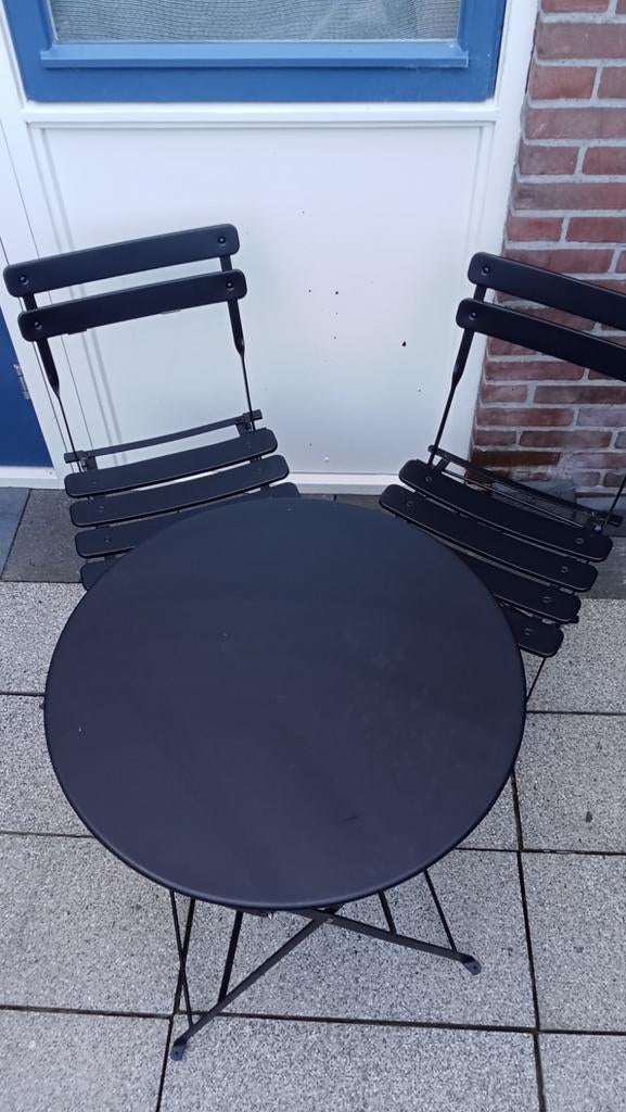 Bistro set inklapbare, Tuin en Terras, Overige materialen, Bijzettafel, Zo goed als nieuw, Tuinset