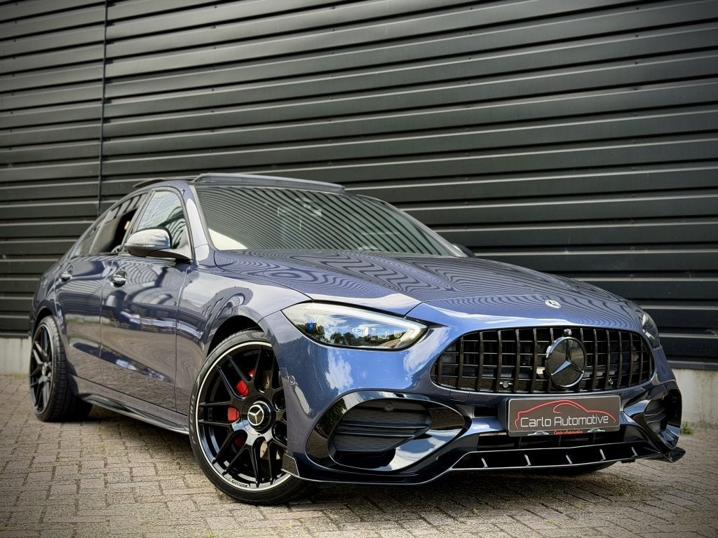 Mercedes-Benz C-Klasse 300 e AMG C63 PANO|MEMORY|HUD|360|BLI, Automatische klimaatregeling, 4 cilinders, Blauw, Bedrijf