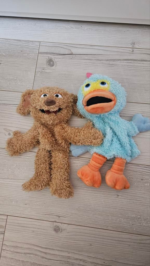 Handpoppen Tommy en Pino - Zo goed als nieuw, Overige karakters, Overige typen, Ophalen of Verzenden, Zo goed als nieuw