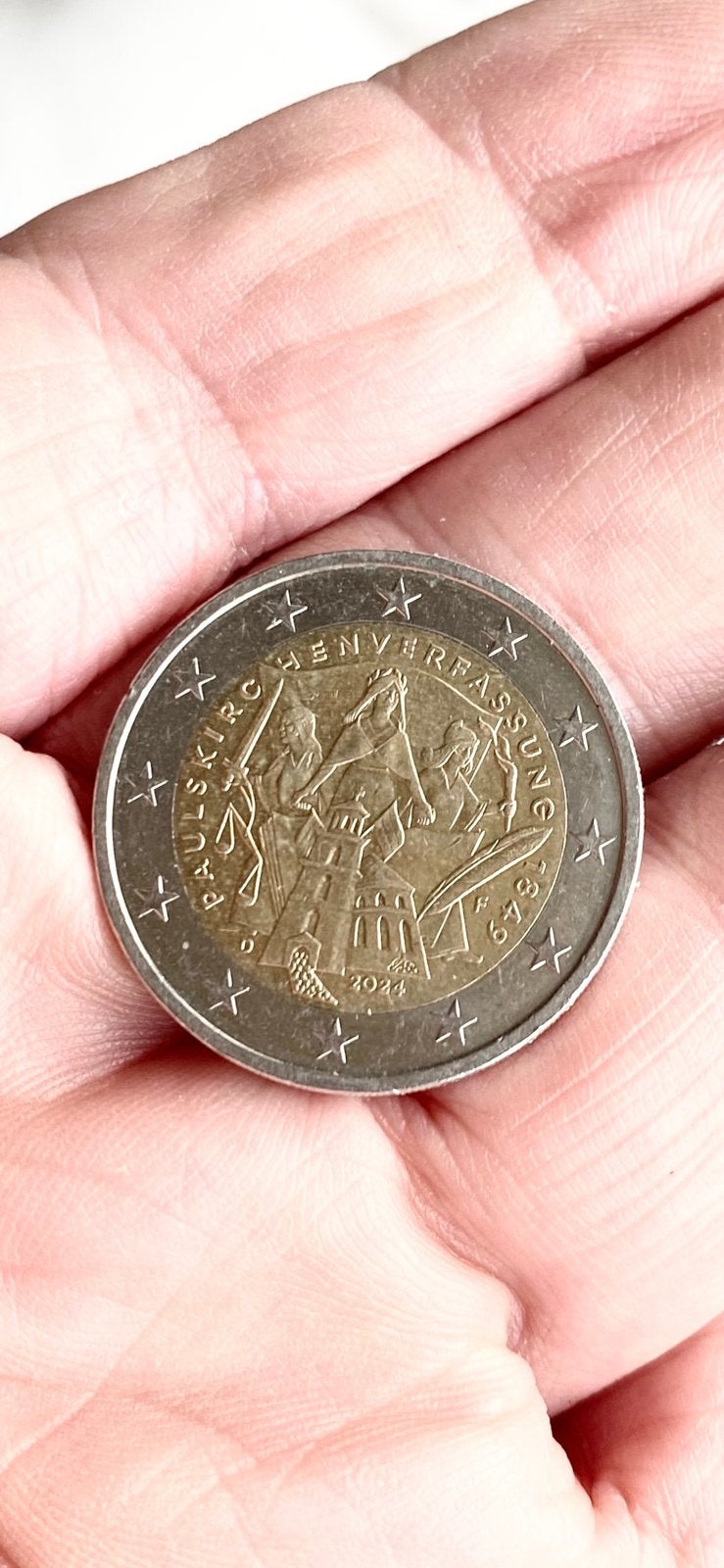 munt:  2,- €  DUITSLAND ‘GRONDWET VAN DUITSLAND’  F, Ophalen of Verzenden, Duitsland, 2 euro, Losse munt