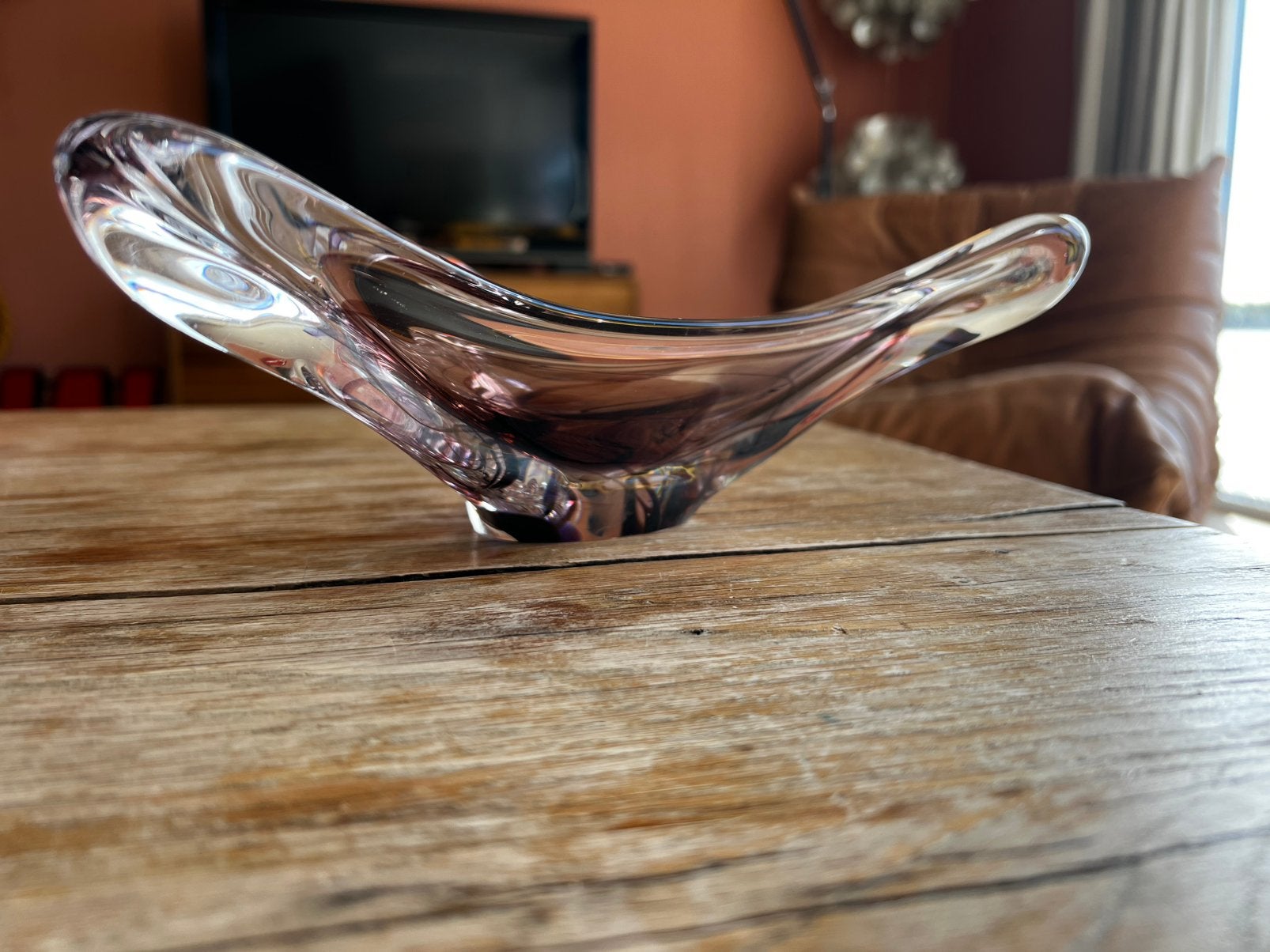 Max Verboeket kristalglas schaal jaren 60, Antiek en Kunst, Ophalen