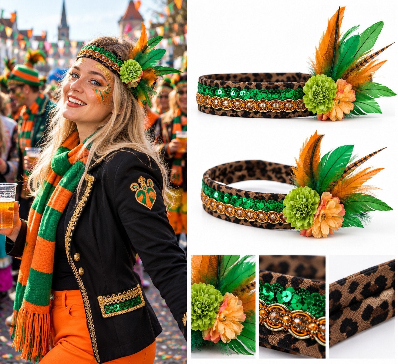 Haarbanden | Mutsen | Tooien | carnaval | Kruikenstad Tilbur, Ophalen, Nieuw, Carnaval, Accessoires