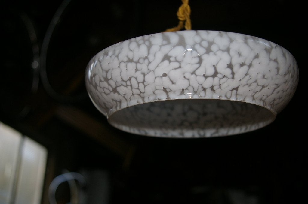 Vintage glazen lampenkap - 20 cm - Bajonet fitting, Glas, B22 (Bajonetsluiting), Gebruikt, Vintage, Retro