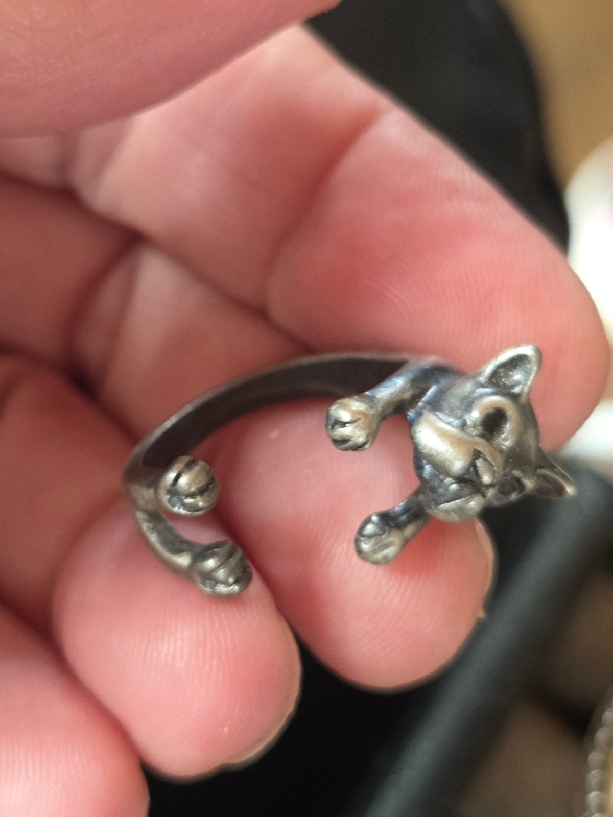 Bulldog ring maat 19, Overige materialen, Gebruikt, 19 tot 20, Ophalen of Verzenden
