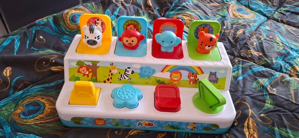 Addo Pop Up Dieren Speelgoed, Kinderen en Baby's, Speelgoed | Babyspeelgoed, Ophalen of Verzenden, Zo goed als nieuw, Auto, Met geluid