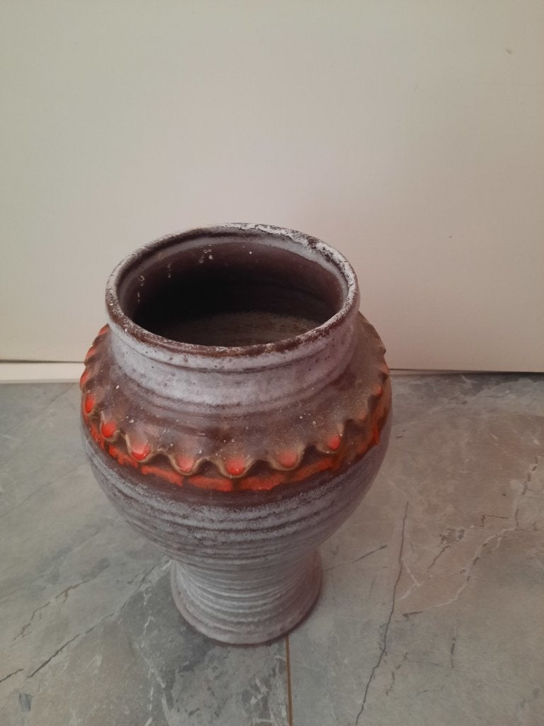 Retro gekleurde Duitse vaas 25 cm hoog, Antiek en Kunst, Antiek | Vazen, Ophalen of Verzenden