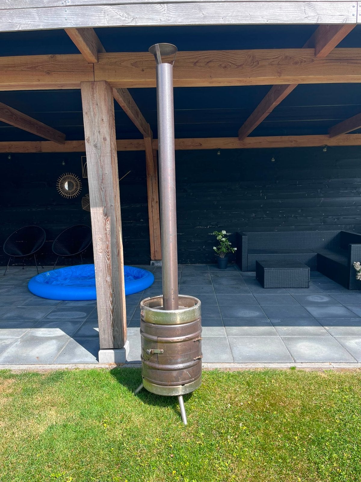 Heineken vuurton houtkachel rvs haard kachel, Ophalen, Zo goed als nieuw, Vuurton
