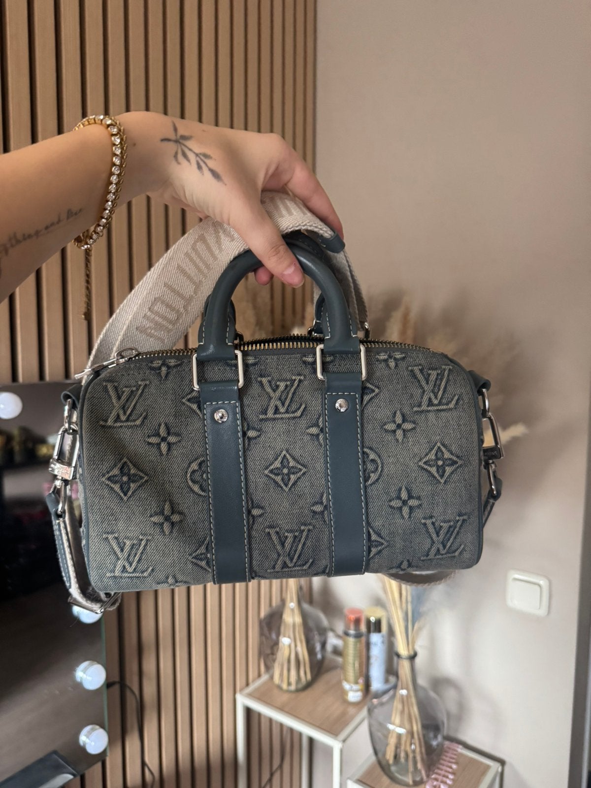 Louis vuitton tas spijker blauw zgan, Ophalen of Verzenden, Zo goed als nieuw, Blauw