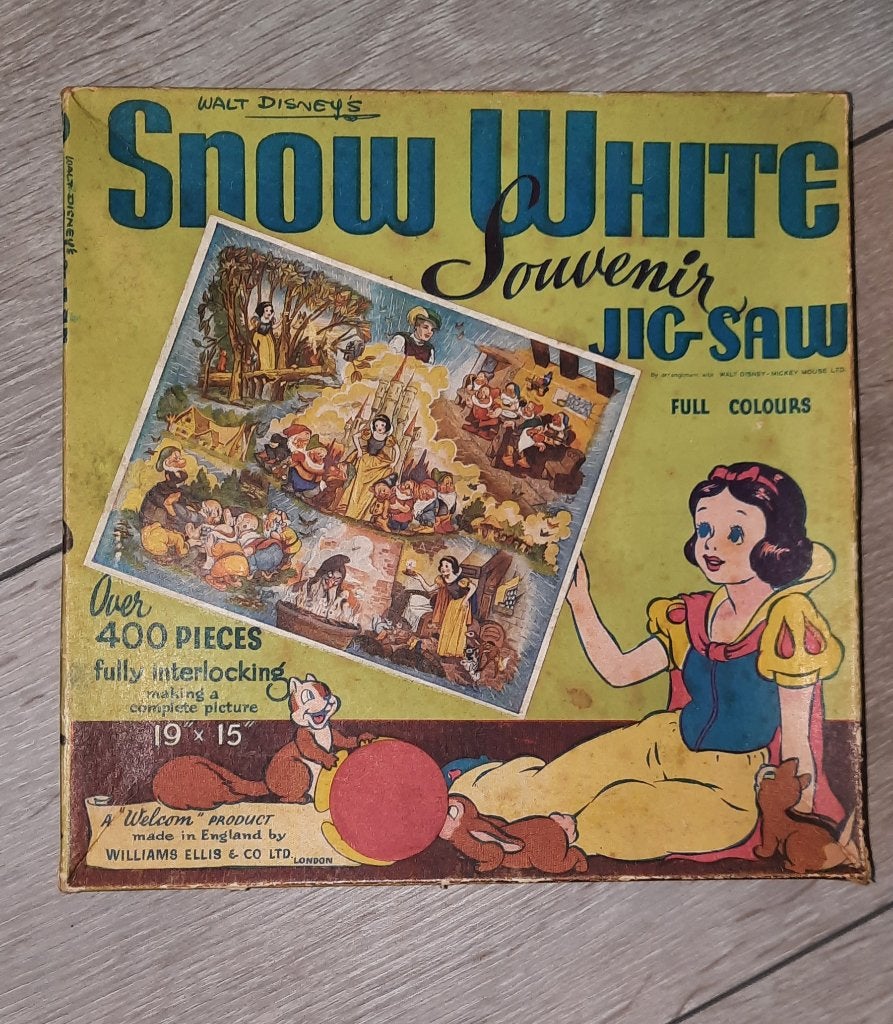 2x Vintage Sneeuwwitje puzzels Walt Disney, Ophalen of Verzenden, Sneeuwwitje of Doornroosje, Gebruikt, Overige typen