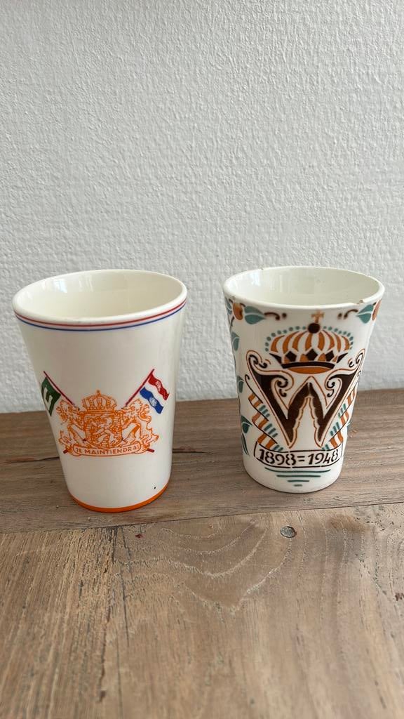 Mooie oude herinnerings bekers!, Ophalen of Verzenden