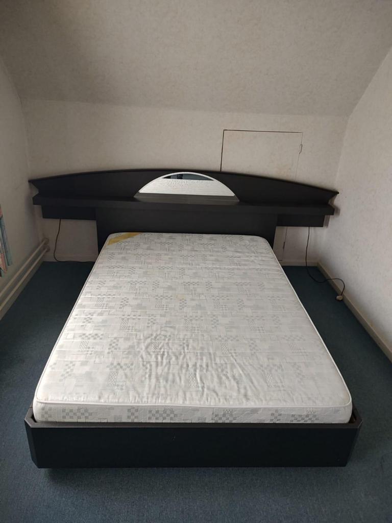 2 persoons bed, Ophalen, Zwart, Tweepersoons, 140 cm