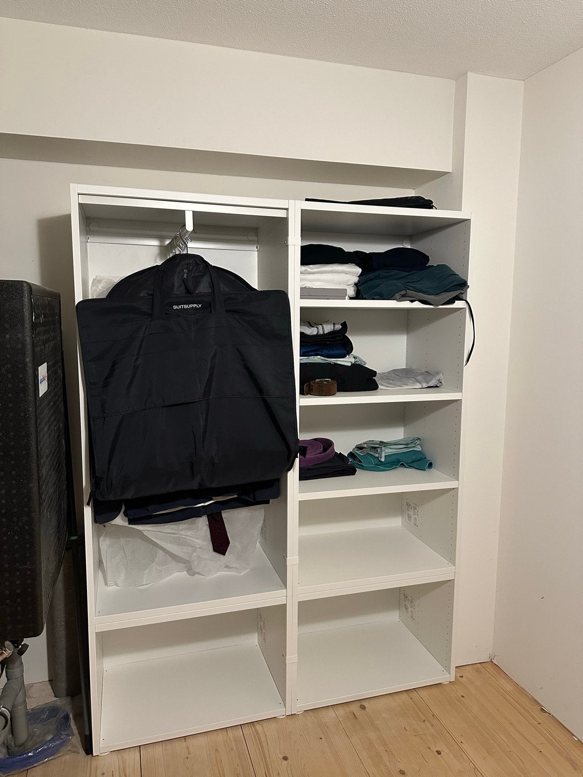 Ikea BESTA witte kast met hangruimte en planken, Ophalen, 50 tot 100 cm, Zo goed als nieuw, 150 tot 200 cm