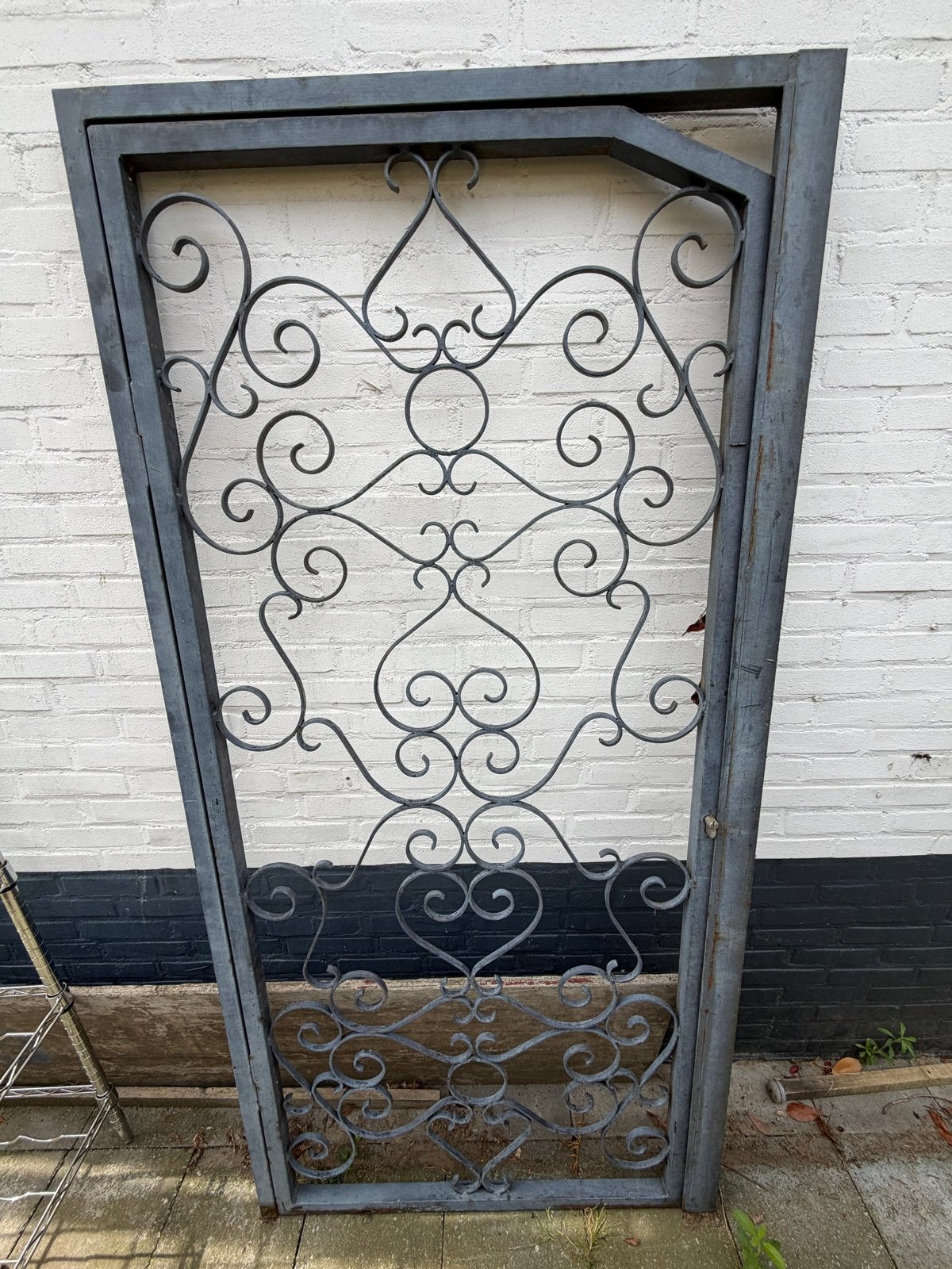 Metalen sierpoort, zware kwaliteit, 200x98cm, Tuin en Terras, Ophalen, Met poort, Gebruikt, Sierhekwerk