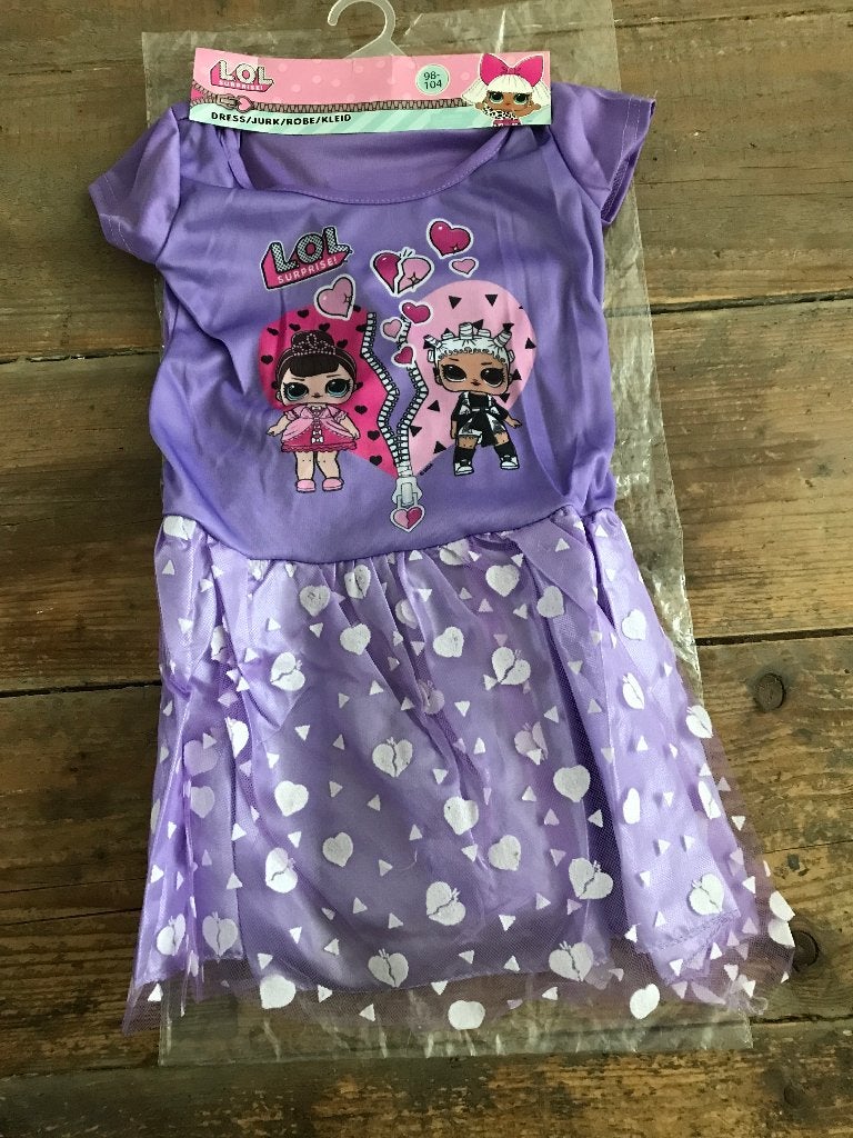 verkleedjurkje L.O.L 98/104, Kinderen en Baby's, Ophalen of Verzenden, Nieuw, 104 of kleiner, Meisje