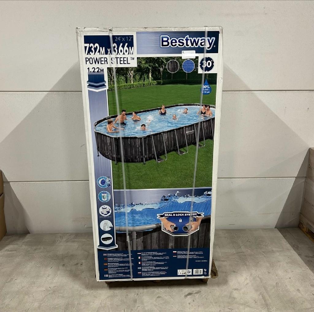 Nieuw - Zwembad - Bestway Zwembadset ovaal 7,32x3,66x1,22 m, Tuin en Terras, Ovaal, Ophalen, 120 cm of meer, 300 cm of meer