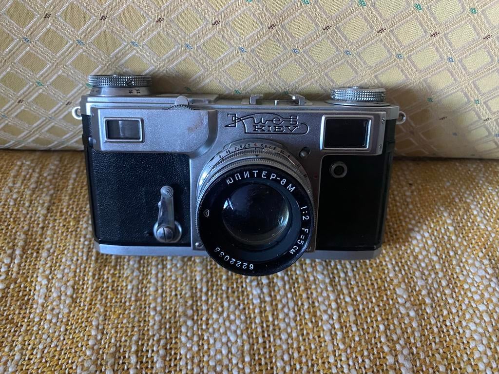 1962 Kiev 4A 35mm filmcamera met Jupiter 1:2 F= 5cm lens, Ophalen of Verzenden