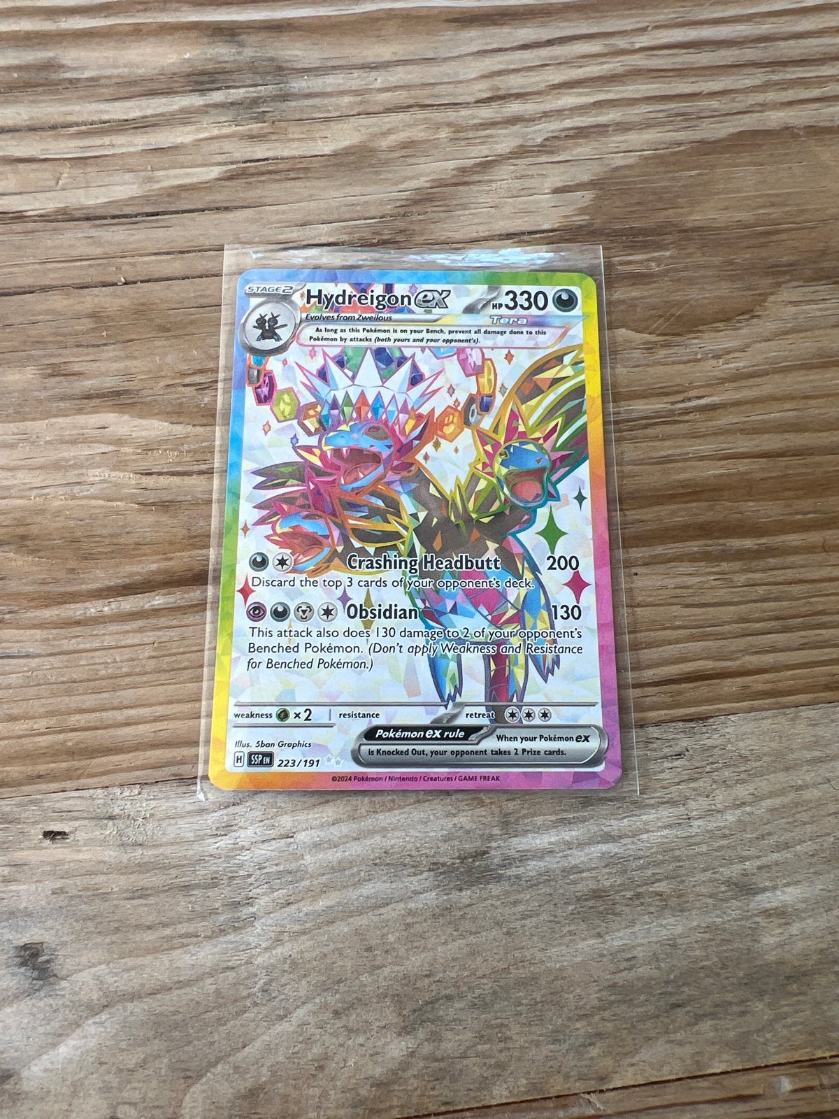 Hydreigon ex Tera 223/191 Regenboog Super Zeldzaam Pokémon K, Verzenden, Zo goed als nieuw, Losse kaart, Foil