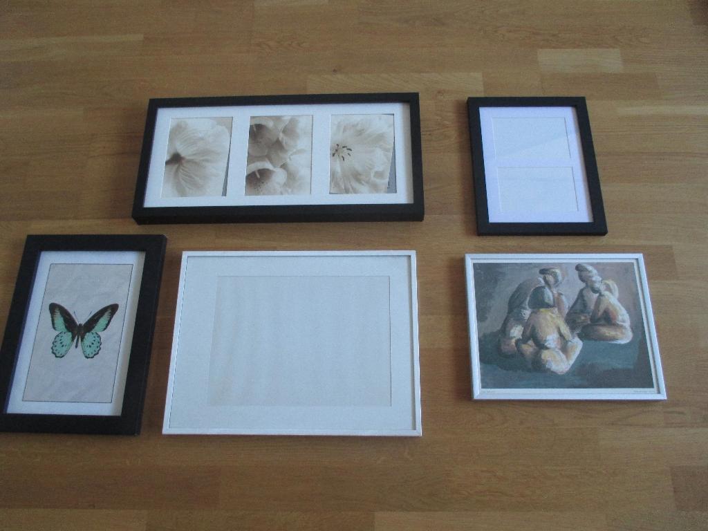 5 lijsten ( waaronder 3 paspartous ), Minder dan 50 cm, Metaal of Aluminium, Ophalen of Verzenden, Zo goed als nieuw