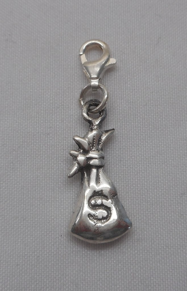 Zilveren afneembare Charm bedel geldbuidel nr.914, Overige merken, Verzenden, Zo goed als nieuw, 1 bedel