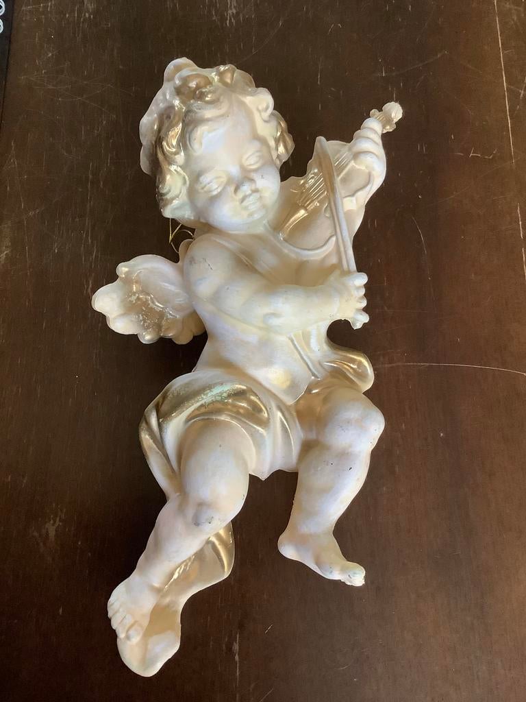 Prachtige engel met viool ❤️ Kunststof - 28 cm, Antiek en Kunst, Ophalen of Verzenden
