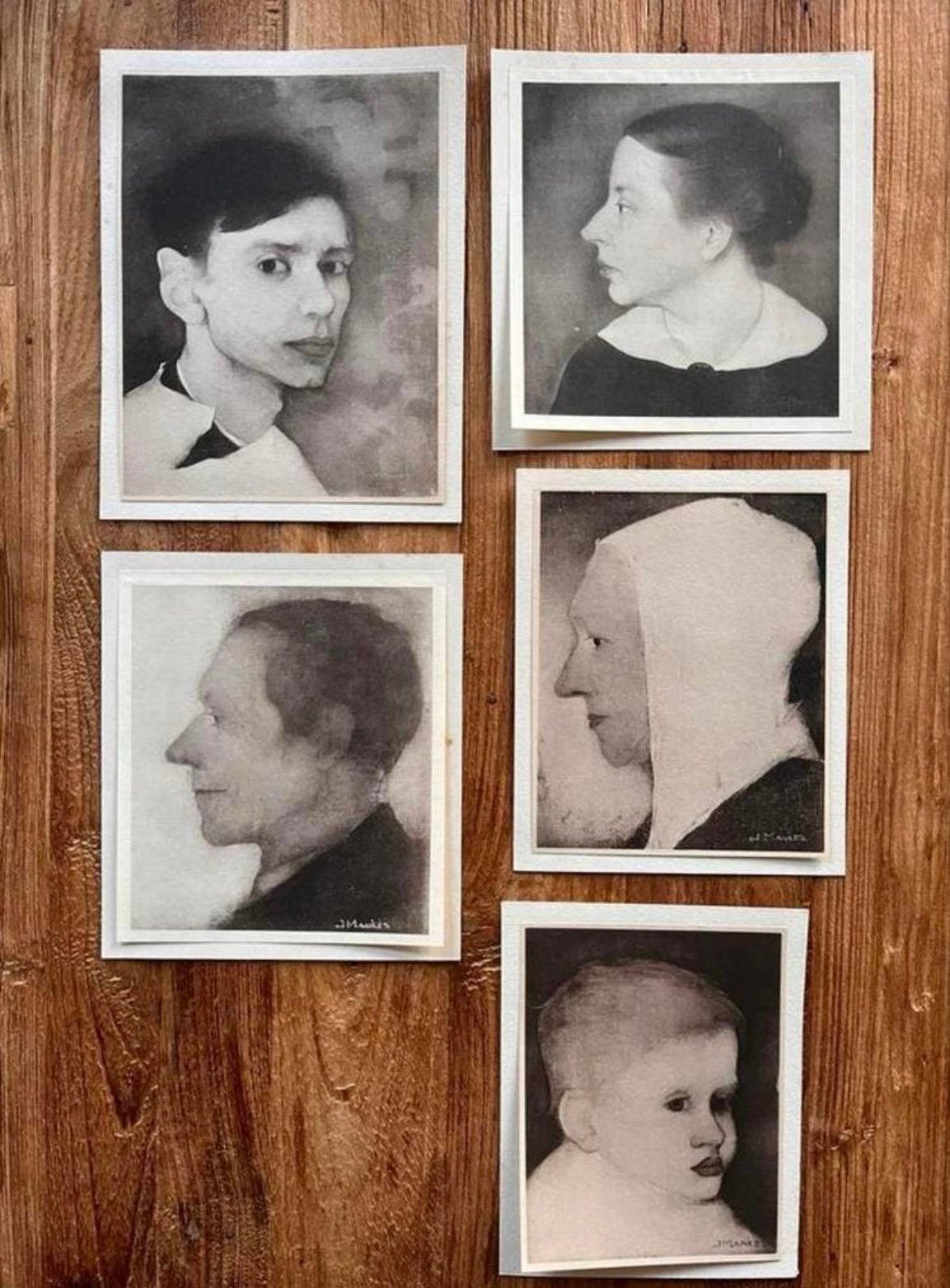 Jan Mankes 1889-1920 / 5 Heliogravures - Portretten 1923, Antiek en Kunst, Portret, Ophalen of Verzenden, Gravure, Origineel