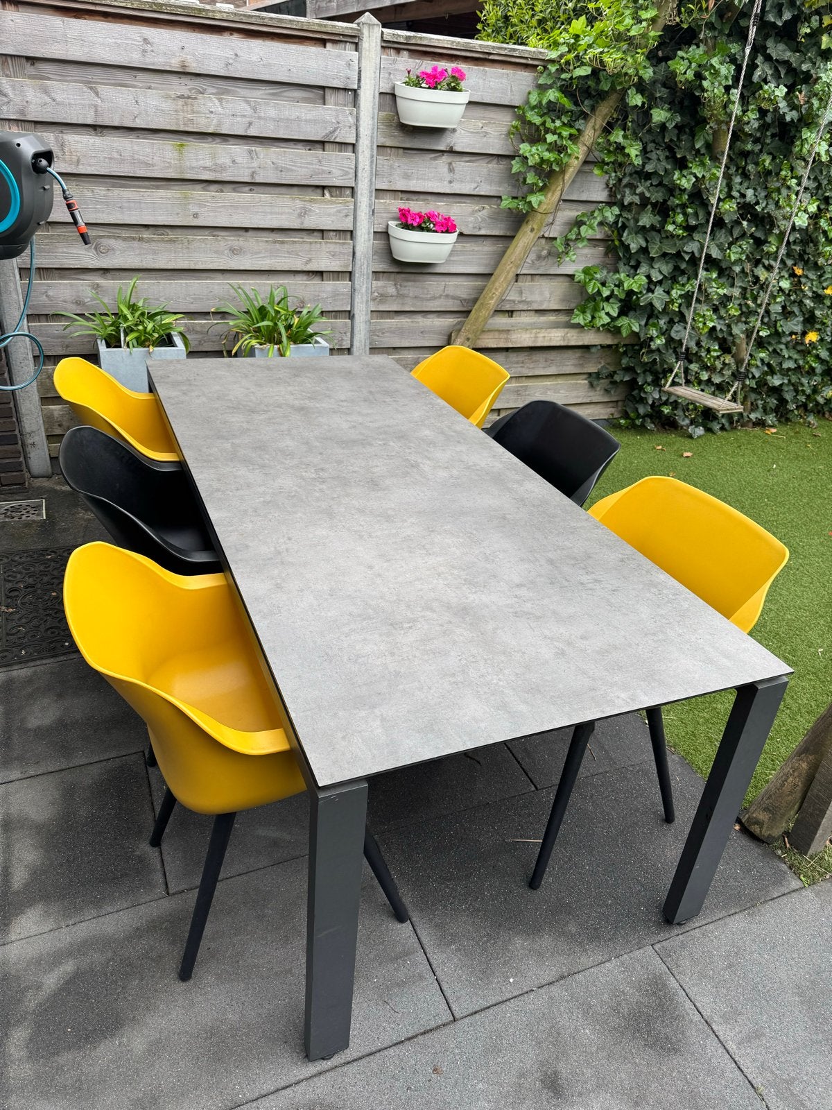 Grijze tuintafel van 4 seasons outdoor 220x95, Tuin en Terras, Ophalen, Gebruikt, Rechthoekig, Metaal
