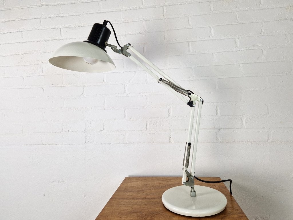 Aluminor Bureaulamp schaarlamp, 1970s, Huis en Inrichting, Lampen | Tafellampen, Bureaulamp, Overige merken, -, Wit