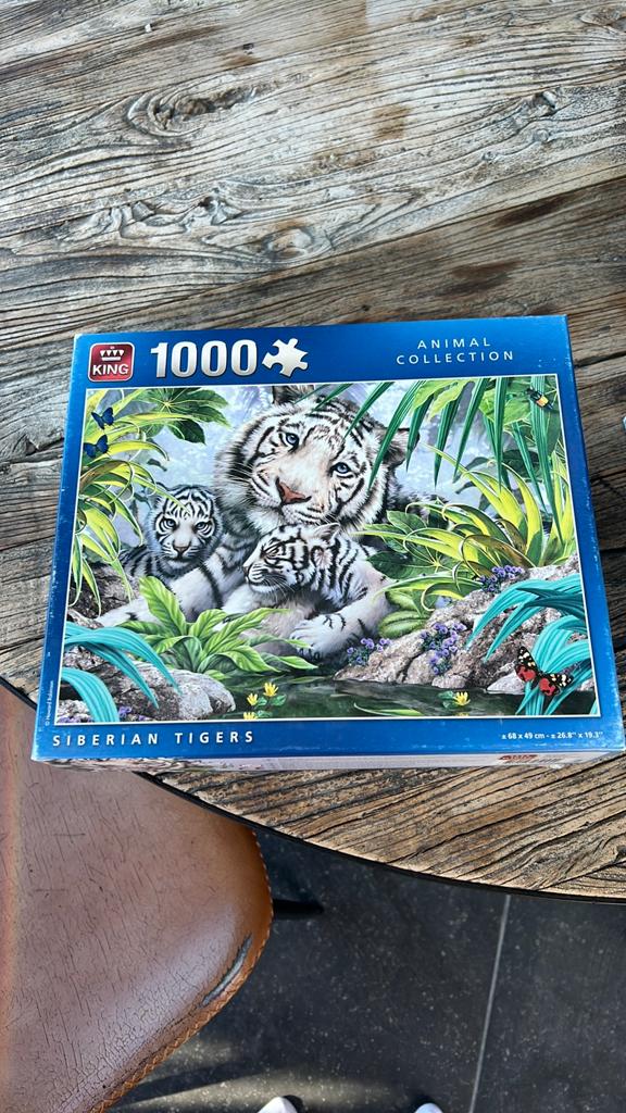puzzel 1.000 stuks King: Siberian Tigers, Ophalen of Verzenden, 500 t/m 1500 stukjes, Zo goed als nieuw