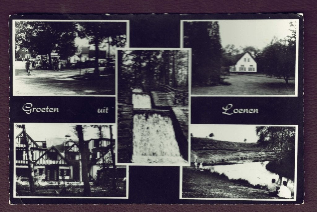 Loenen (Gl) - 5-luik - o.a. Centrum(fietsen) - 1969 (p. Apel, Ophalen of Verzenden, 1960 tot 1980, Gelopen, Gelderland