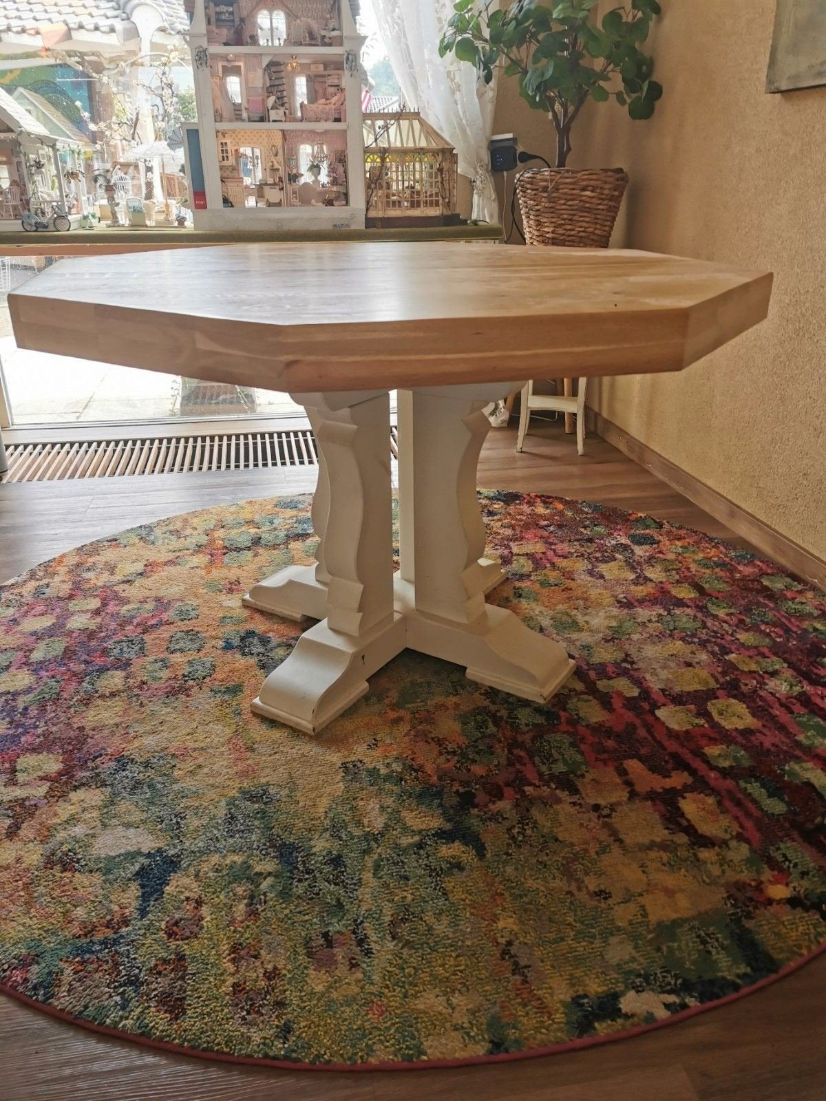 Prachtige 8 kantige tafel, 200 cm of meer, Zo goed als nieuw, Rechthoekig, 50 tot 100 cm