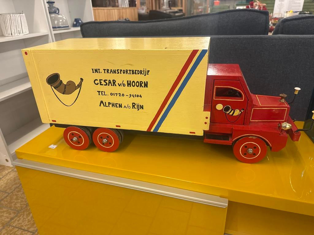 Vintage Houten Speelgoed Vrachtwagen - Cesar v/d Hoorn, Gebruikt, Voorheuvel 48, Groter dan 1:32, Truck