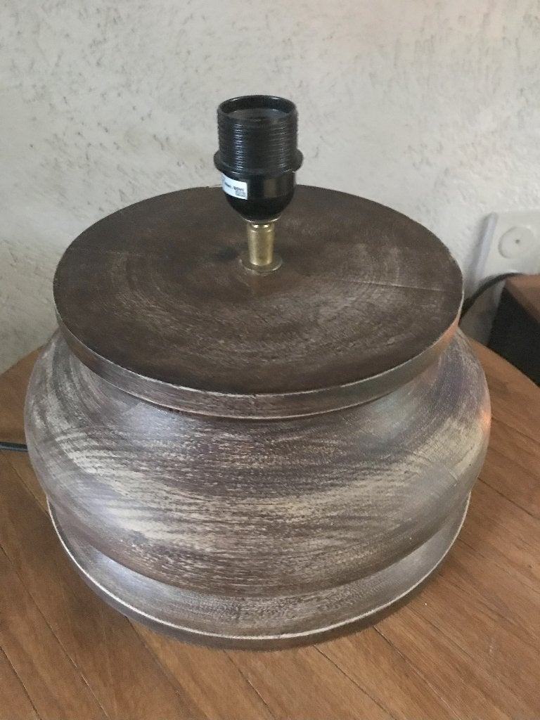 schemerlampvoet masief hout 25 euro, Huis en Inrichting, Lampen | Tafellampen, Ophalen, Gebruikt, Hout