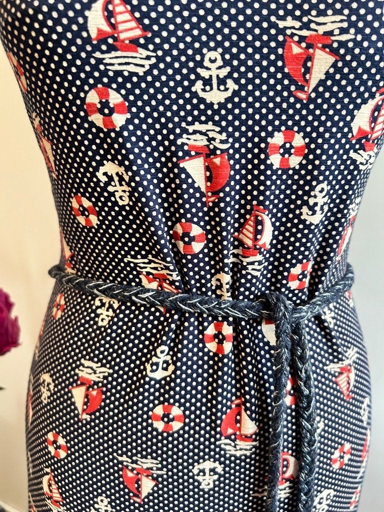 King Louie maat XL marine retro racerback jurk 3308, Blauw, Maat 46/48 (XL) of groter, Ophalen of Verzenden, Zo goed als nieuw