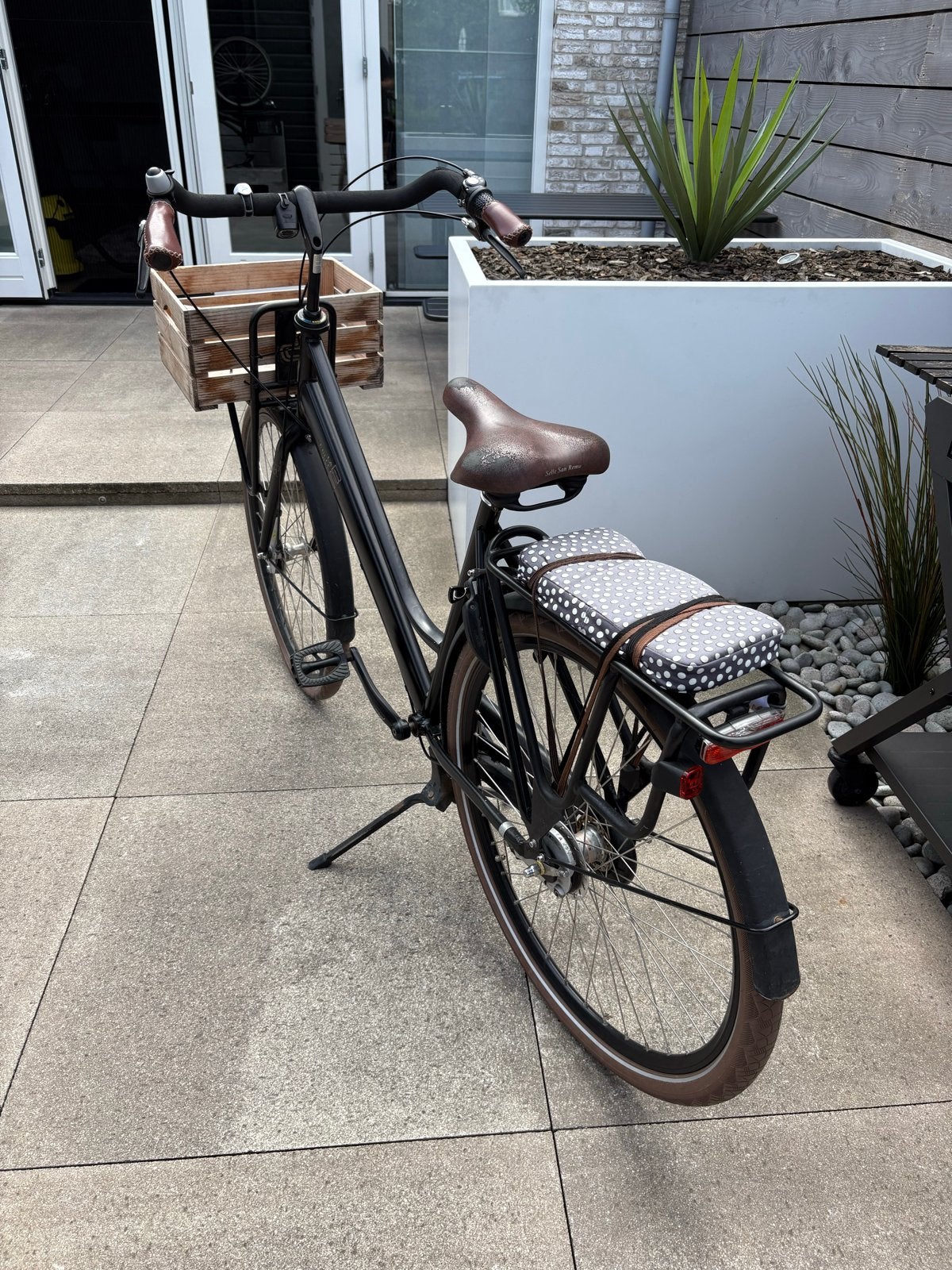 BSP La Dolce Vita Damesfiets - Zwart met Voordrager & Krat, Terugtraprem, Ophalen, Overige merken, 53 tot 56 cm