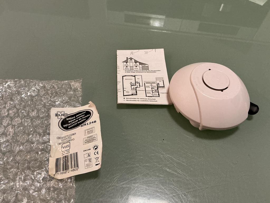 Nieuwe Elro RM124B brandmelder, Doe-het-zelf en Verbouw, Alarmsystemen, Ophalen of Verzenden, Nieuw, Detector, Sensor of Melder