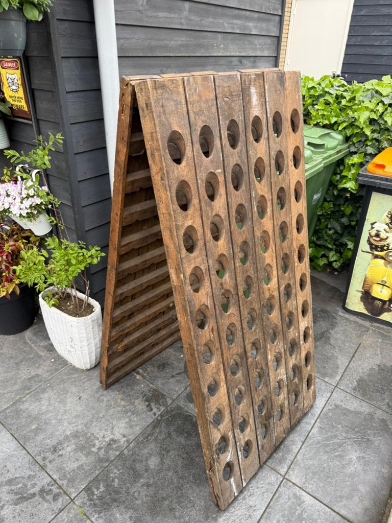 Houten wijnrek voor 120 flessen, Huis en Inrichting, Woonaccessoires | Wijnrekken, Ophalen, Gebruikt, 25 flessen of meer, 75 cm of meer