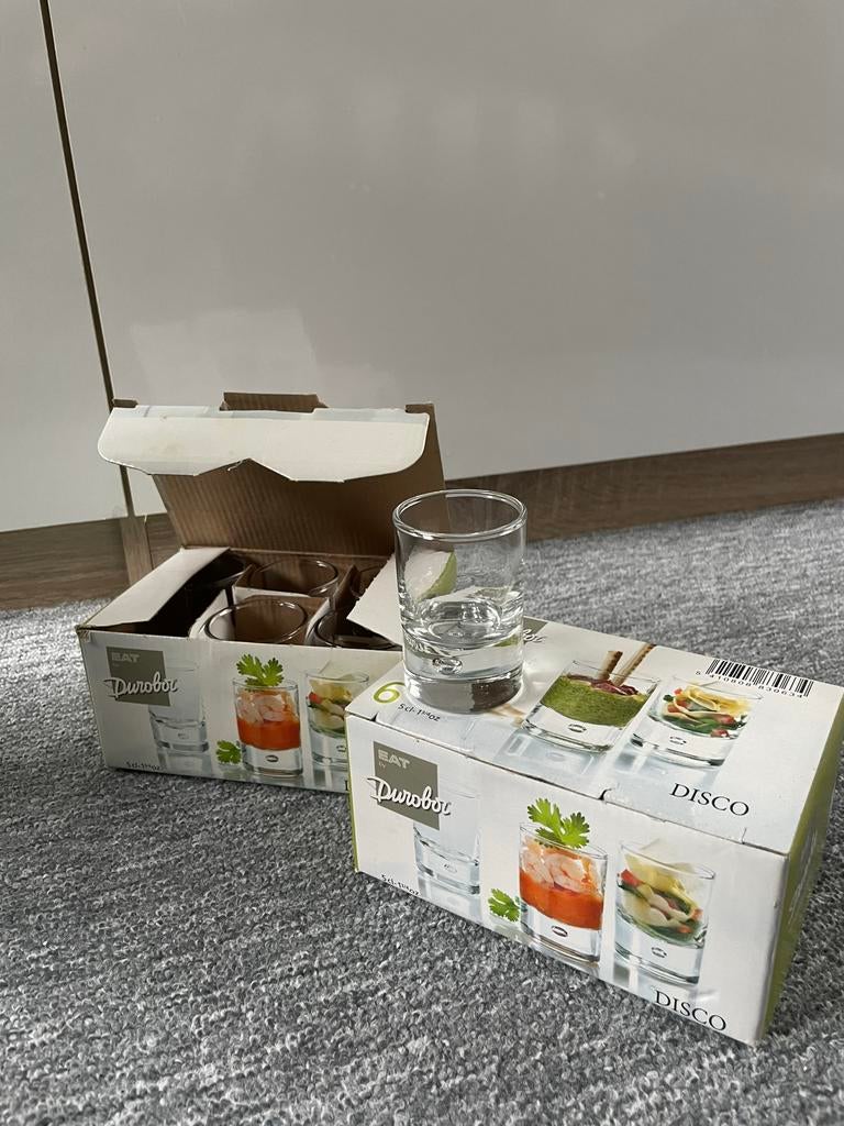 Amuse glaasjes - 12 stuks (2x 6 stuks) - 5cl, Ophalen, Nieuw, Glas, Glas of Glazen